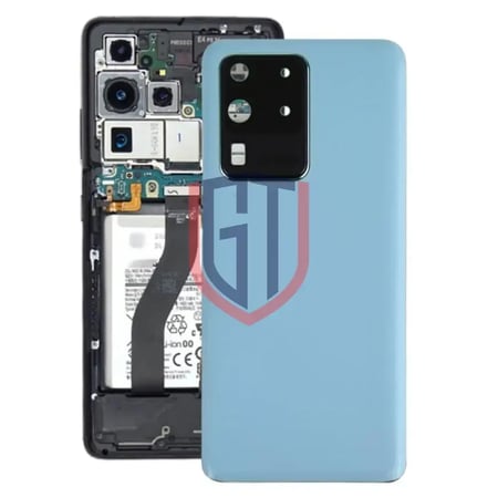 غطاء خلفي للبطارية مع غطاء عدسة اكاميرا لهاتف Samsung Galaxy S20 Ultra