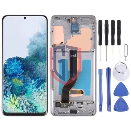 شاشة LCD OLED أصلية لهاتف Samsung Galaxy S20 بلس 5G SM-G986B/G985 مع إطار