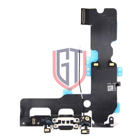 كابل مرن لمنفذ الشحن لجهاز iPhone 7 Plus (أسود)