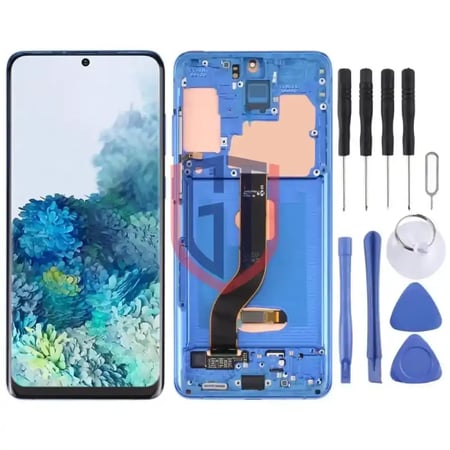 شاشة LCD OLED أصلية لهاتف Samsung Galaxy S20 بلس 5G SM-G986B/G985 مع إطار