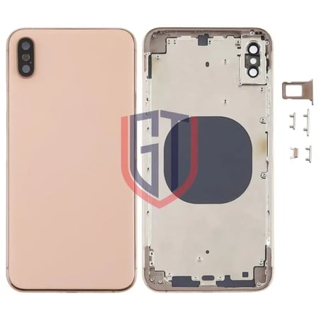 غطاء خلفي مع عدسة الكاميرا ومنفذ مدخل بيت الشريحة ومفاتيح جانبية لجهاز iPhone XS Max