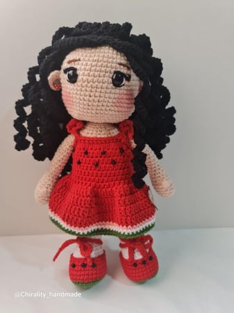 الدمية لولوه مع طقم شنطة اطفال بتصميم البطيخ الأحمر