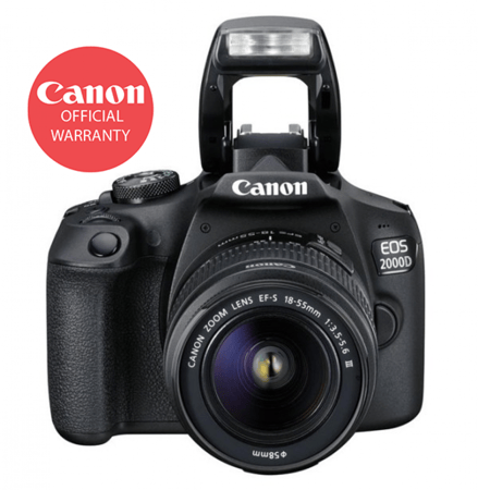 كاميرا كانون EOS 2000D DSLR مع عدسة 18-55 ملم