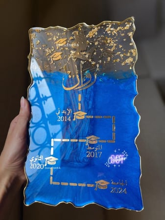 ستاند تخرج من الريزن . ازرق