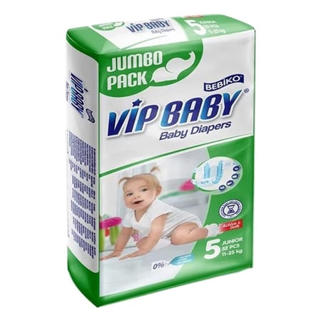 في اي بي بيبي حفاضات أطفال مقاس 5 - 52 حبة