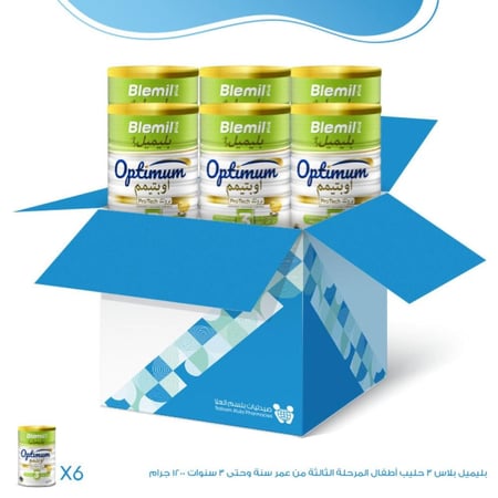 كرتون بليميل بلاس 3 حليب أطفال المرحلة الثالثة من عمر سنة وحتى 3 سنوات -6 × 1200 جرام | عبوة التوفير