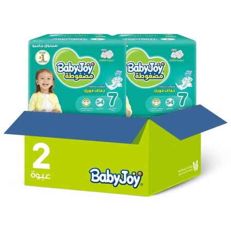 كرتون بيبي جوي حفاضات اطفال بوكس مقاس [7] 54 حبة| عبوة زوجية