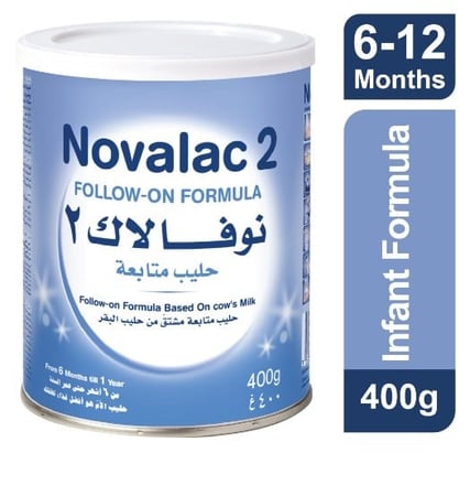 نوفالاك 2 حليب أطفال المرحلة الثانية من 6 أشهر وحتى عمر سنة 400 جرام