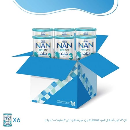 كرتون نان 3 حليب أطفال - 6×400 جم | عبوة التوفير