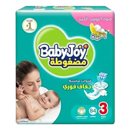 بيبي جوي حفاضات اطفال العبوة التوفيرية مقاس 3 84 حبة
