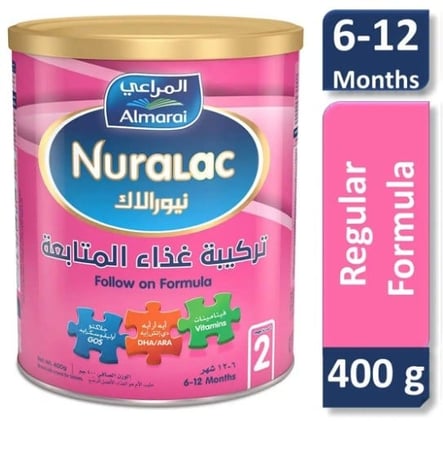 نيورالاك المراعي 2 حليب أطفال المرحلة الثانية من 6 أشهر وحتى عمر سنة 400 جرام
