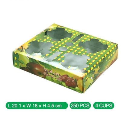 حامل اكواب 4 عين كرتون شد 250 حبة