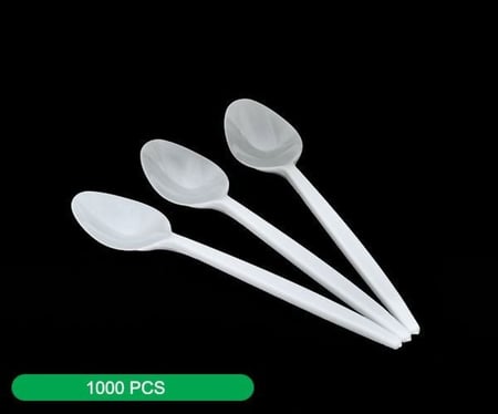 ملاعق بلاستيك ابوسهم صغير- ابيض - 10*100(1000 حبة)