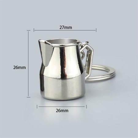 ميدالية مفاتيح قهوة ابريق حليب باللون الفضي من باريستار