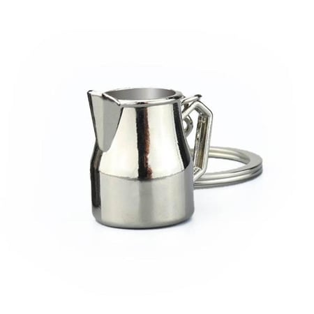 ميدالية مفاتيح قهوة ابريق حليب باللون الفضي من باريستار