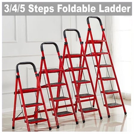 سلم منزلي متعدد الاستمالات احمر و اسود 2 درجة