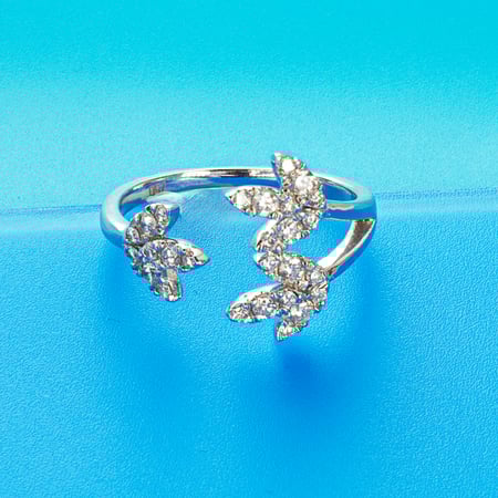 خاتم الماس SI  أوراق الشجر  (وزن الالماس 0.47cts  – عيار 18)