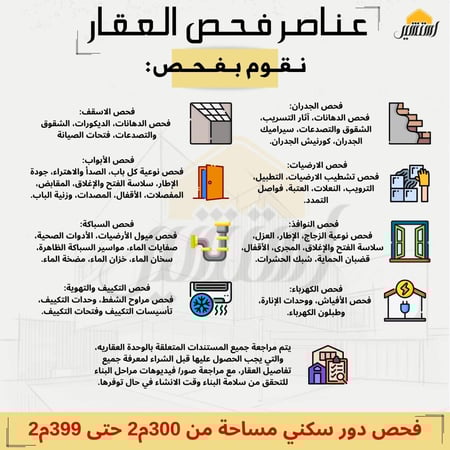 فحص دور سكني مساحه من 300 متر حتى 399 متر