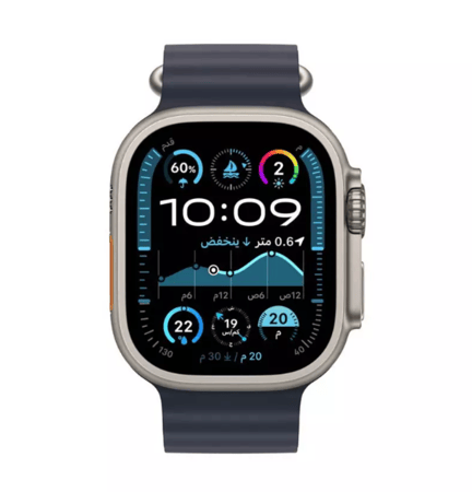 ابل، ساعة الترا 2، جي بي اس، خاصية الاتصال، 49 ملم، غطاء تيتانيوم