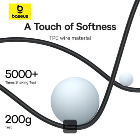 سماعة أذن سلكية من Baseus Encok CZ18 من النوع C، سماعة رأس عازلة للضوضاء مع ميكروفون HD بدون ضوضاء - أسود