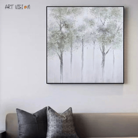 لوحة كانفس مربعة أشجار