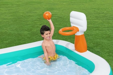 مسبح مع سلة كرة 2.51 م × 1.75 م × 51 سم – Bestway Dunk N' Splash Family Pool