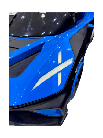 سيارة كهربائية بتصميم بوغاتي 4 محركات  + لوحة و رخصة مخصصة