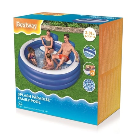 مسبح العائلة الفاخر  2.31×2.31×79سم– Bestway Splash Paradise Family Pool