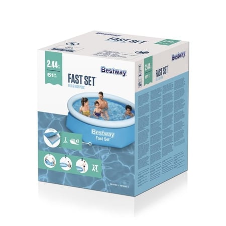 ‍ مسبح داائري سريع التجهيز -2.44 متر × 61 سم – Bestway Fast Set Round Pool