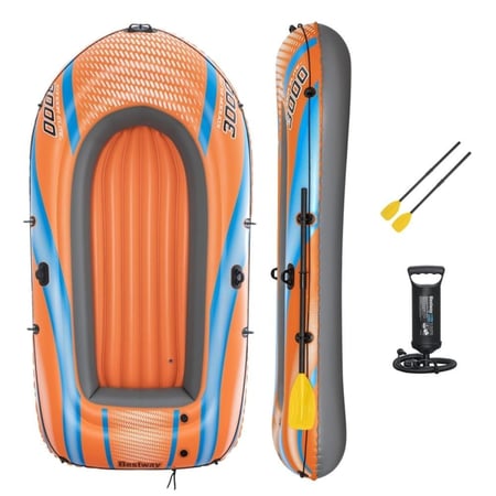 قارب 3000 القابل للنفخ مع مجاديف ومضخة  2.46 م × 1.19 م–  Bestway Kondor Elite 3000 Raft Set