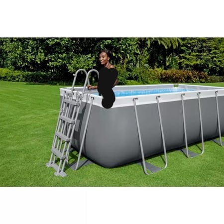 ‍ مسبح مستطيل  عائلي  مع ملحقاتها كامل 5.49م × 2.74م × 1.22م Bestway Power Steel -