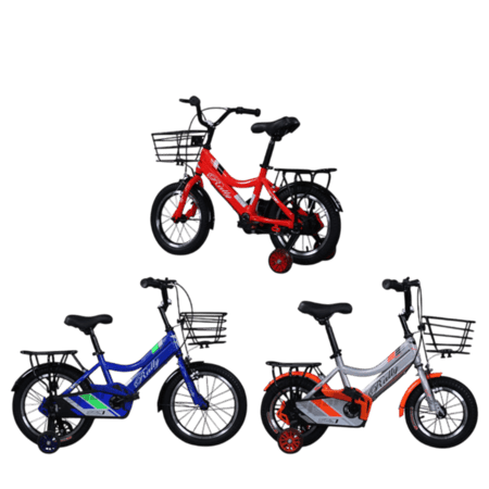 دراجة أطفال 12 بوصةمع مساند جانبية وسلة أمامية