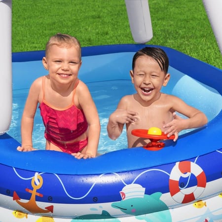 ملعب الأطفال البيضاوي بمظلة 1.47 × 1.47 × 1.22 م — Bestway "Canopy Plashable Play Pool"