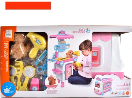 حافلة  ألعاب رعاية الحيوانات الأليفة 2 في 1