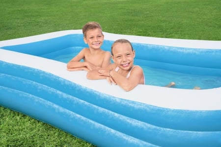 مسبح عائلي مستطيل أزرق  3.05 م × 1.83 م × 56 سم – Bestway Blue Rectangular Family Pool