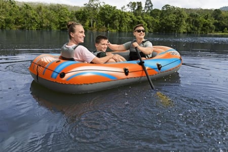 قارب 3000 القابل للنفخ مع مجاديف ومضخة  2.46 م × 1.19 م–  Bestway Kondor Elite 3000 Raft Set