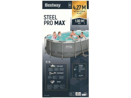 مسبح Bestway Steel Pro Max البيضاوي 4.27 م × 2.50 م × 1.00 م
