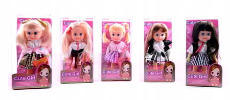 دمية تلميذة بفستان تصاميم مختلفة ( 12 قطعة )