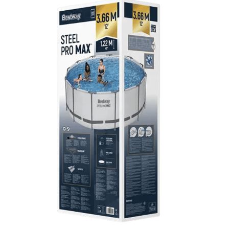 مسبح ستيل برو ماكس الدائري مع ملحقات كاملة  (3.66m x 1.22m)  Bestway Steel Pro MAX Round Pool
