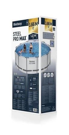 مسبح ستيل برو ماكس الدائري مع ملحقات كاملة  (3.66m x 1.22m)  Bestway Steel Pro MAX Round Pool