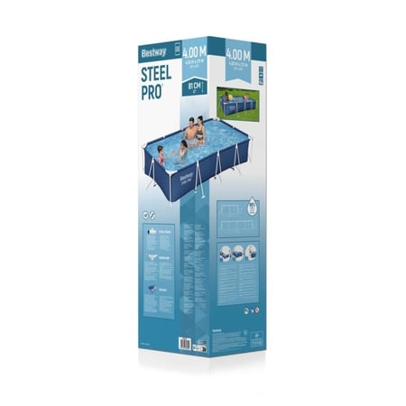 مسبح مستطيل عائلي 4.00م×2.00م×81سم Bestway Steel Pro