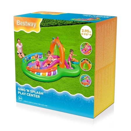ملعب مائي قابل للنفخ يجمع بين الشلال المائي  2.95×1.90×1.07م–  Sing 'N Splash Play Center Bestway