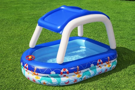 ملعب الأطفال البيضاوي بمظلة 1.47 × 1.47 × 1.22 م — Bestway "Canopy Plashable Play Pool"