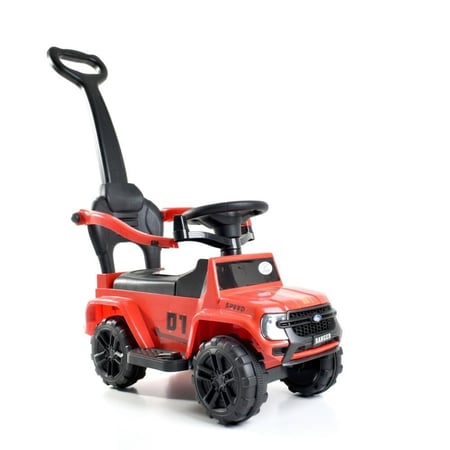 سيارة للأطفال مع عمود دفع مريح للأهل