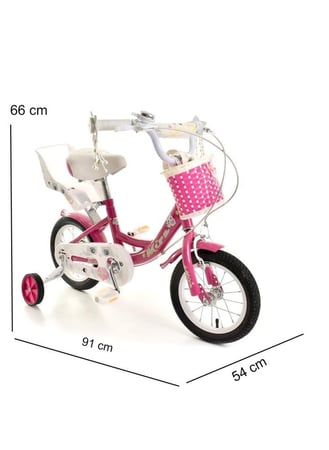 دراجة بسلة وشرائط مقاس 12 بوصة