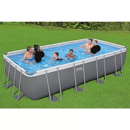 ‍ مسبح مستطيل  عائلي  مع ملحقاتها كامل 5.49م × 2.74م × 1.22م Bestway Power Steel -