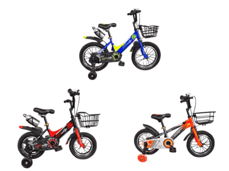 دراجة أطفال 12 بوصة مع مساند، قنينة مياه وسلة أمامية