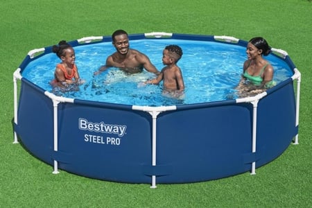 مسبح ستيل برو الدائري - 3.05 متر × 76 سم،   – Bestway Steel Pro Round Pool