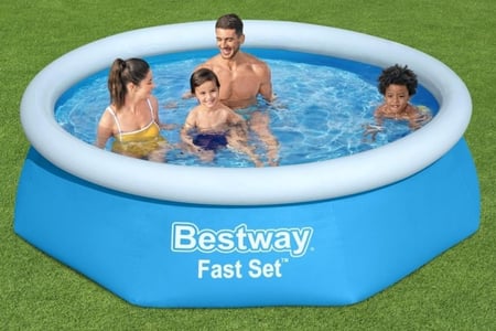 ‍ مسبح  دائري  سريع التجهيز مع مضخه  فلتر -  2.44 متر × 61 سم–  Bestway Fast Set Round Pool
