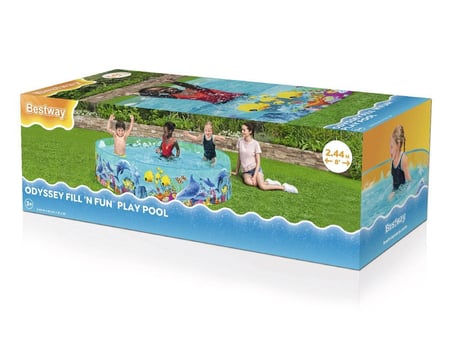 مسبح  برسومات بحرية ثلاثية الأبعاد  للأطفال 2.44م × 46سم – Bestway Odyssey Fill 'N Fun Play Pool